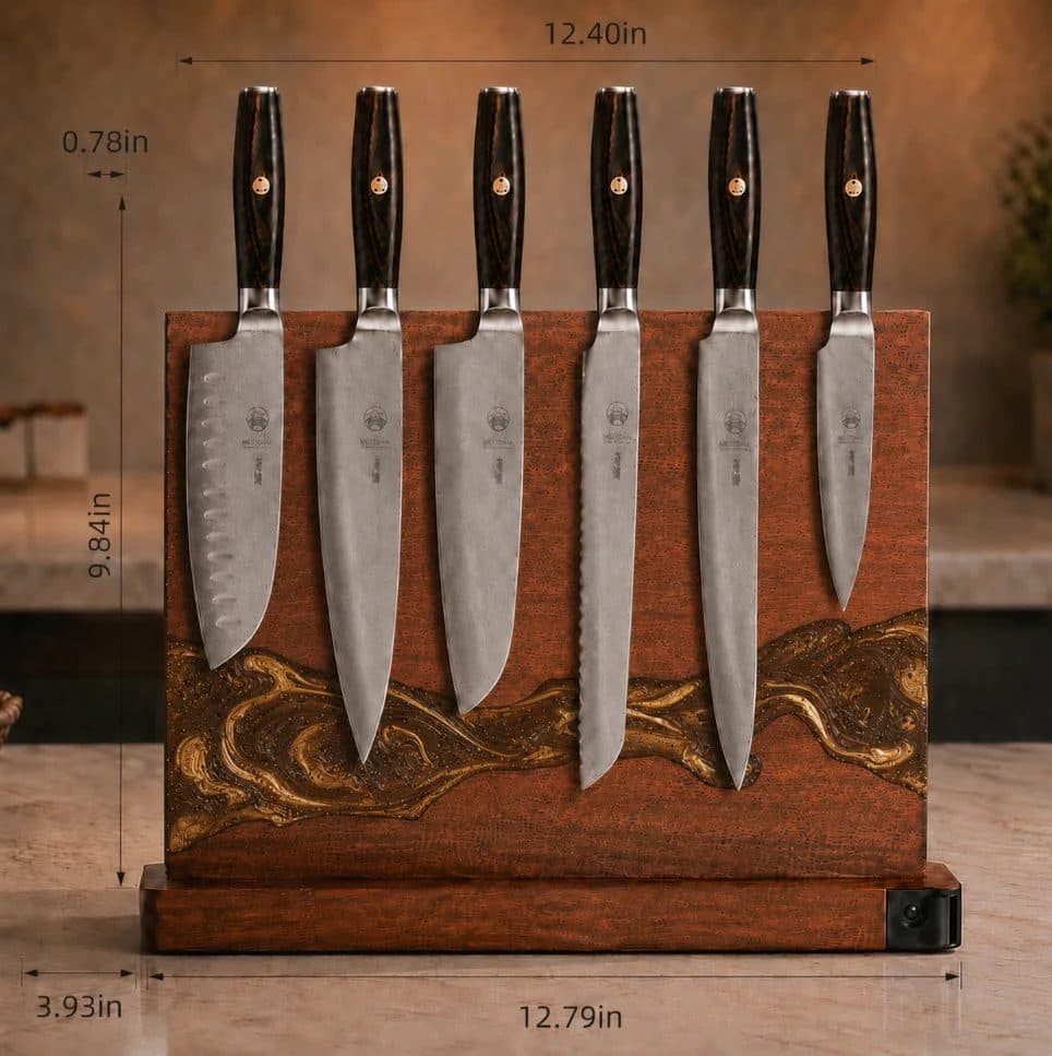 The magnetic stand with dimensions: 12.4 inches wide, 9.8 inches tall, 3.9 inches deep